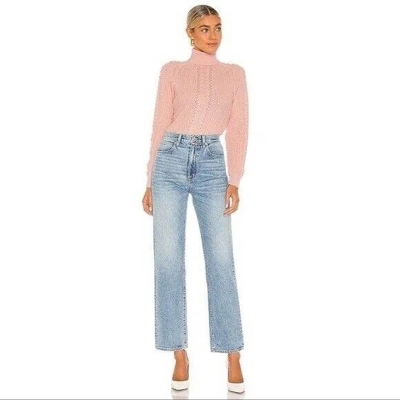 Only Hearts Revolve Bubble Gum Pink Turtleneck Knit Bodysuit in Tender Size L - Picture 5 of 15